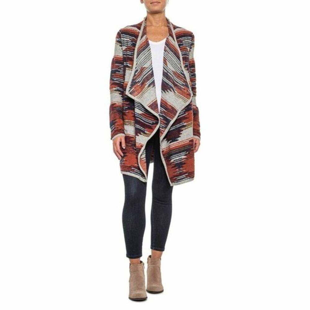 Lucky Brand Cardigan Aztec Knit Open Front
